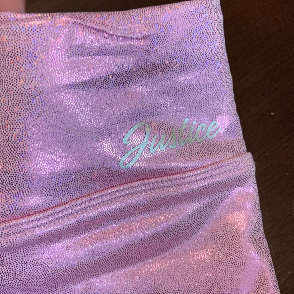 JUSTICE GLITER PINK BIKERS (GIRLS) NWT - Picture 7 of 11